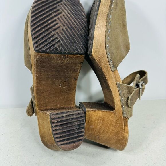 Lotta From Stockholm Women’s 40 Highwood Heels Mary Jane Clogs Brown - Picture 7 of 7